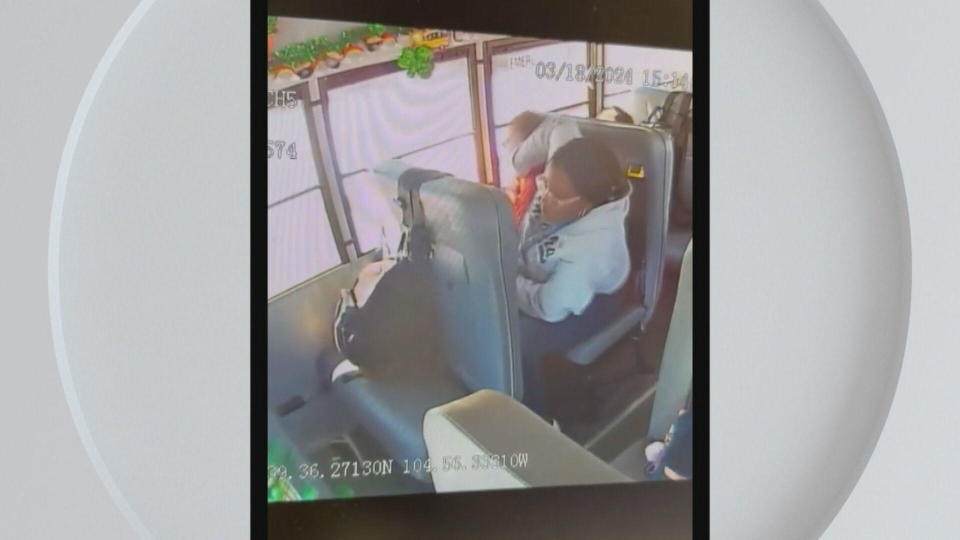 Video allegedly showing bus aide Kiarra Jones assaulting 10-year-old Dax on a Littleton Public School bus.  / Credit: Rathod Mohamedbhai LLC