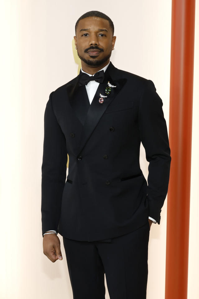 Michael B. Jordan Wears 2 Tiffany & Co. Brooches on Red Carpet