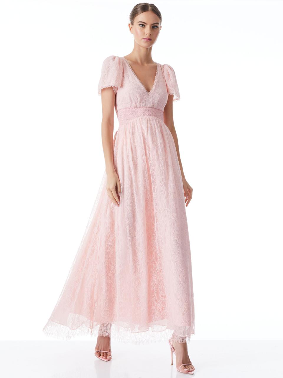 1) Charlsie Smocked Waist Dress - English Rose