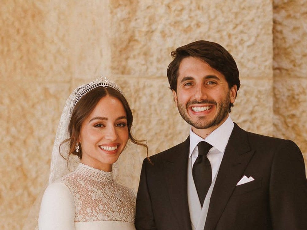 Prinzessin Iman und ihr Ehemann Jameel Alexander Thermiotis am Tag ihrer Hochzeit. (Bild: imago/APAimages)