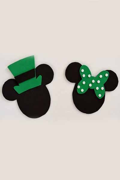 40) Mickey and Minnie Mouse-Inspired St. Patrick's Day Craft