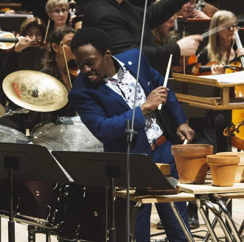 Josh Jones performs as the principal percussionist in the Kansas City Symphony. Out of 80 musicians employed with the orchestra, Jones was one of three who were Black.