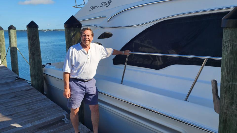 Jeff Harris rode out Hurricane Nicole anchored on the Indian River on his 56-foot Sea Ray Sedan Bridge.