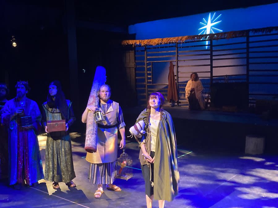 A scene from the April 2023 production of “Amahl and the Night Visitors” at Augustana College, Rock Island.