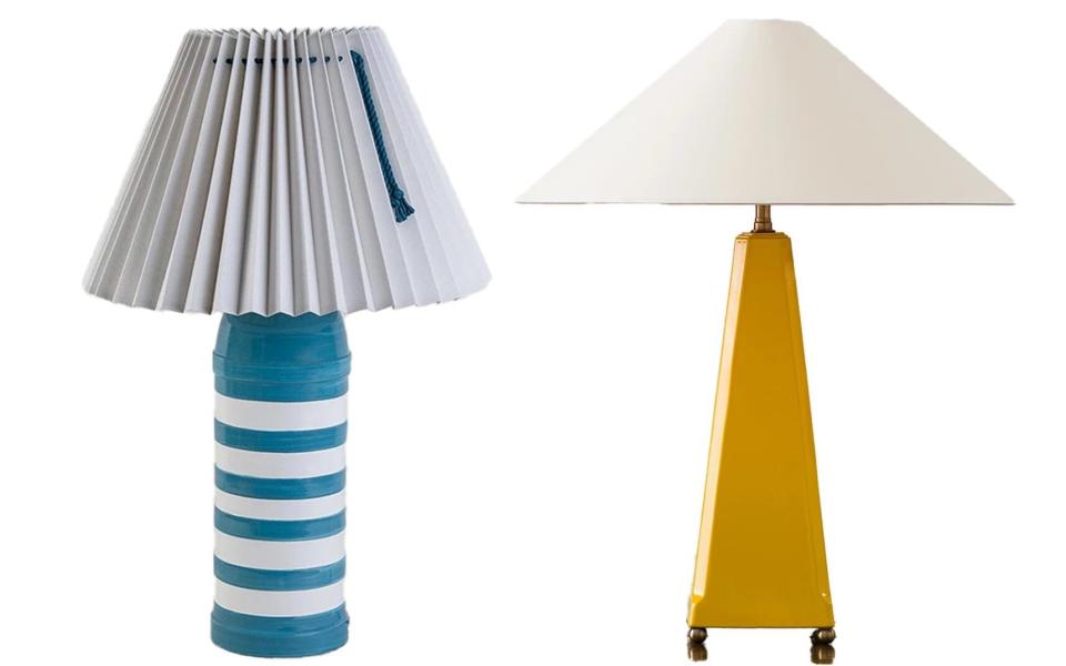 Humbug lamp base, £295, Nicola Harding; Plato light, £875, Studio Atkinson