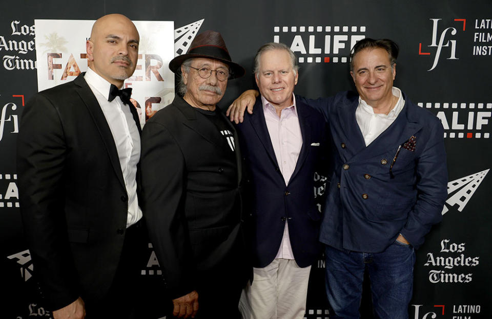 Rafa Agustin, Edward James Olmos, Warner Brothers Discovery CEO David Zaslav and Andy Garcia - Credit: Frazer Harrison/Getty Images