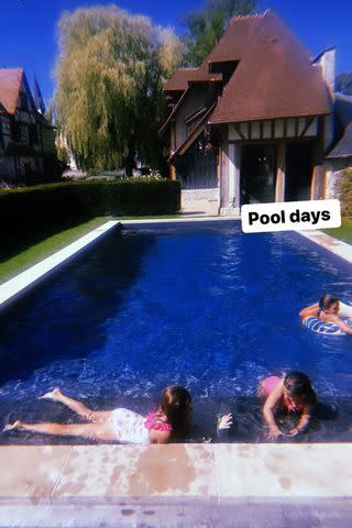 <p>jennabhager/Instagram</p> Jenna Bush Hager's kids in the pool