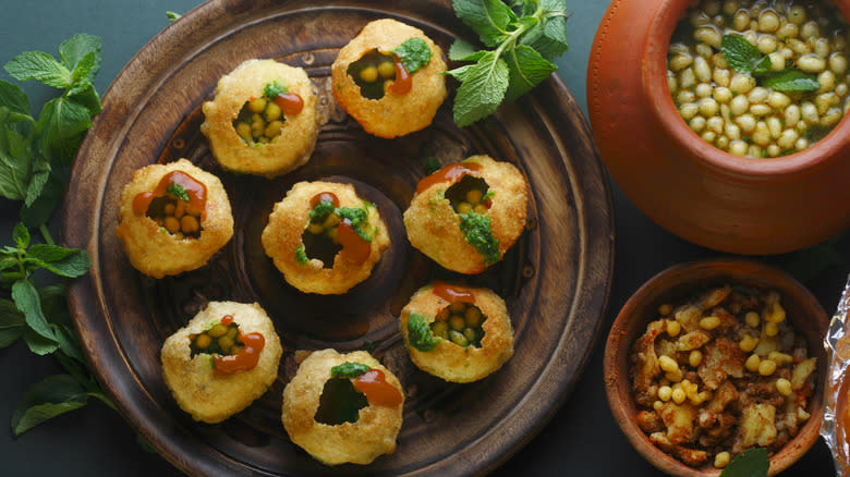 Plate of pani puri 