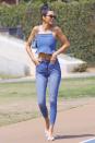 <p><strong>Who: </strong>Kendall Jenner</p><p><strong>Affordable Fashion Finds: American Eagle </strong>denim crop top, $35, <a rel="nofollow noopener" href="https://www.ae.com/women-ae-denim-cami-crop-top-medium-wash/web/s-prod/0358_8494_936" target="_blank" data-ylk="slk:ae.com;elm:context_link;itc:0;sec:content-canvas" class="link ">ae.com</a>.</p><p><a rel="nofollow noopener" href="https://www.ae.com/women-ae-denim-cami-crop-top-medium-wash/web/s-prod/0358_8494_936" target="_blank" data-ylk="slk:SHOP NOW;elm:context_link;itc:0;sec:content-canvas" class="link ">SHOP NOW</a><br></p><p><strong>American Eagle </strong>denim scrunchie, 3 for $10, <a rel="nofollow noopener" href="https://www.ae.com/women-aeo-denim-scrunchie-3-pack-multi/web/s-prod/0421_8321_900" target="_blank" data-ylk="slk:ae.com;elm:context_link;itc:0;sec:content-canvas" class="link ">ae.com</a>.</p><p><a rel="nofollow noopener" href="https://www.ae.com/women-aeo-denim-scrunchie-3-pack-multi/web/s-prod/0421_8321_900" target="_blank" data-ylk="slk:SHOP NOW;elm:context_link;itc:0;sec:content-canvas" class="link ">SHOP NOW</a><strong><br></strong></p><p><strong>American Eagle</strong> jeans, $50, <a rel="nofollow noopener" href="https://www.ae.com/women-ae-ne-x-t-level-high-waisted-jegging-fresh-bright/web/s-prod/0433_1608_437" target="_blank" data-ylk="slk:ae.com;elm:context_link;itc:0;sec:content-canvas" class="link ">ae.com</a>.</p><p><a rel="nofollow noopener" href="https://www.ae.com/women-ae-ne-x-t-level-high-waisted-jegging-fresh-bright/web/s-prod/0433_1608_437" target="_blank" data-ylk="slk:SHOP NOW;elm:context_link;itc:0;sec:content-canvas" class="link ">SHOP NOW</a><br></p><p><strong>Why We Love It:</strong> Opting for a full-on denim look (matching denim scrunchie included), the model made American Eagle's under-$50 pieces look like high fashion. </p>