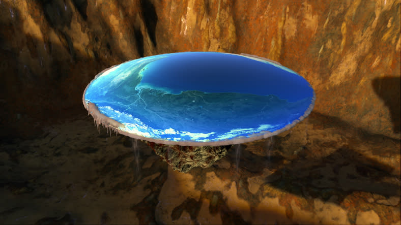 A mock-up of a 'Flat Earth'.