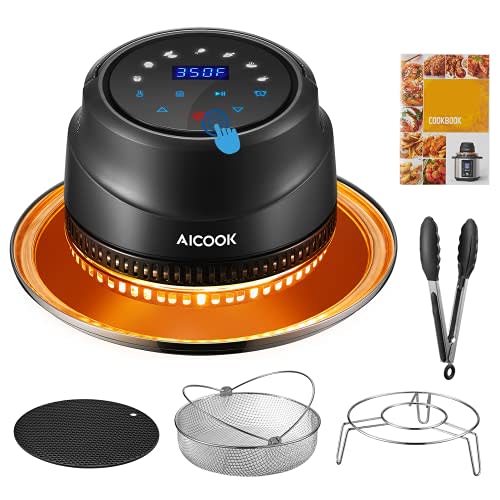 AICOOK Air Fryer Lid for Instant Pot 6&8 Qt, 7 in 1 Air Fryer Lid with LED Touchscreen, Turn Yo…