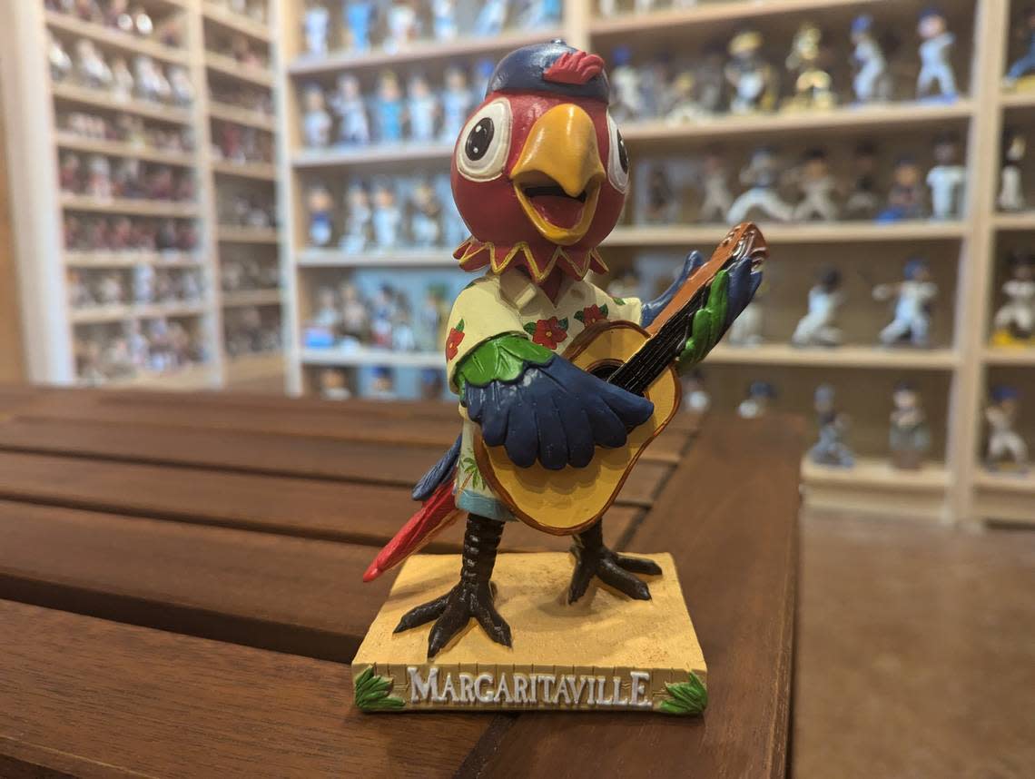 Jimmy Buffett is in the National Bobblhead Hall of Fame and Museum in Milwaukee. Or, at least, his bobblehead Parrot is featured.