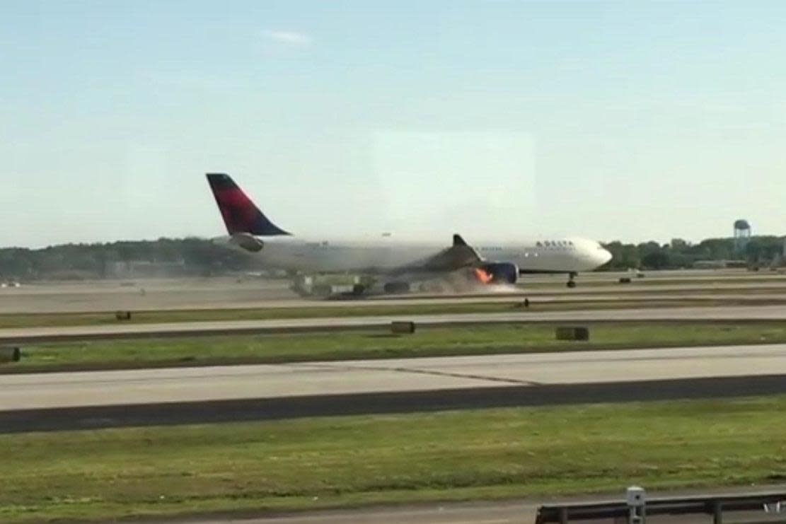 Delta Air Lines: The plane was forced to land after smoke began billowing from one of its engines: REUTERS