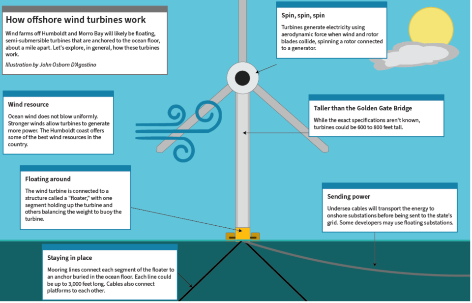 How does off shore wind work? Here's a look at how it goes from wind to energy.