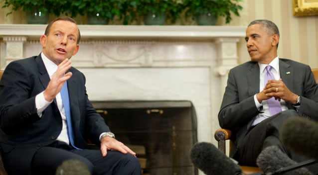 President Barack Obama listens as Australian Prime Minister Tony Abbott speaks on June 12, 2014. The two leaders discussed a range of issues of mutual interest, such as the Trans-Pacific Partnership, Australia's leadership in the G-20 this year, and the future of Afghanistan. Photo: AP