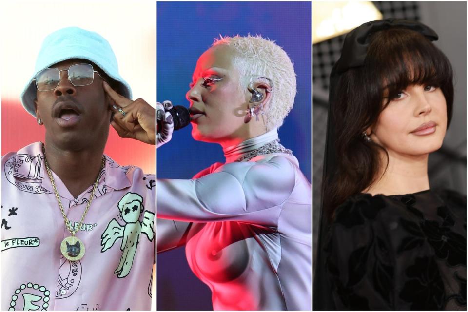 Tyler the Creator, Doja Cat and Lana Del Rey (Getty Images)