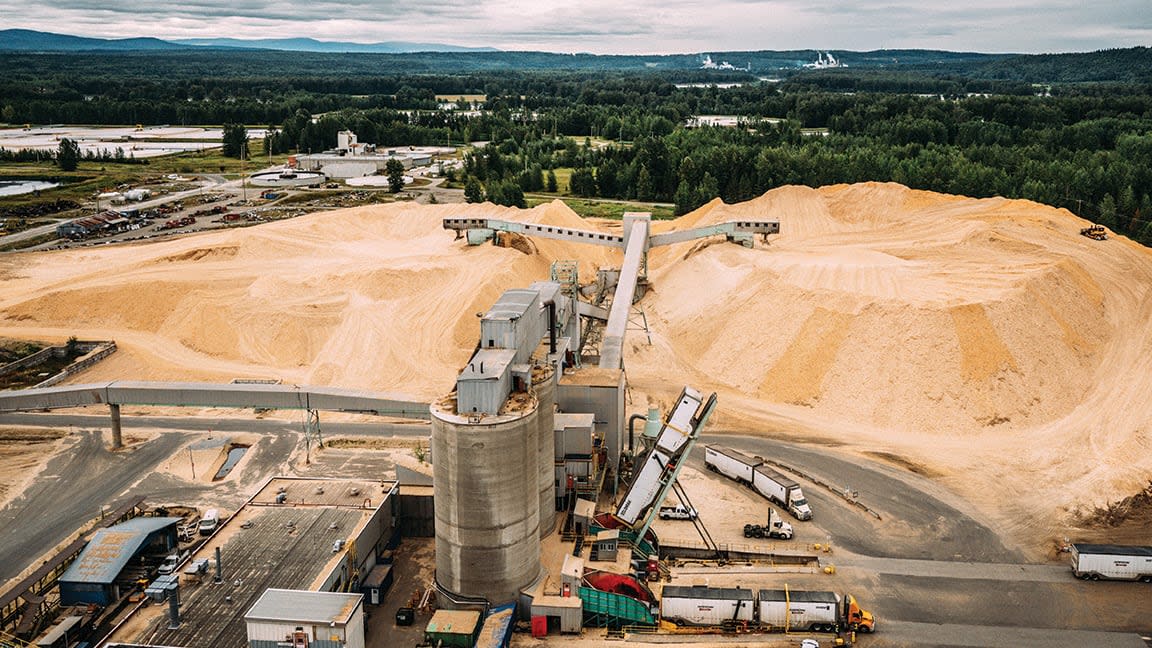 The Northwood Pulp Mill in Prince George produces bleached softwood kraft pulp. (Canfor - image credit)