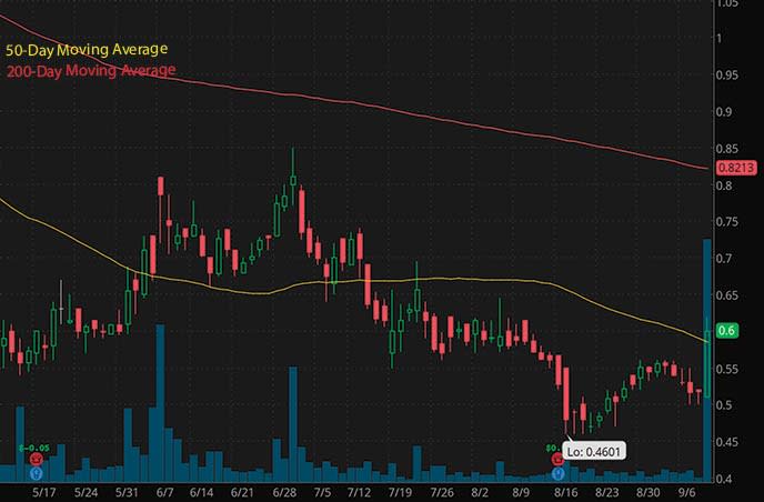 robinhood penny stocks to buy under $1 Cyren Ltd CYRN stock chart