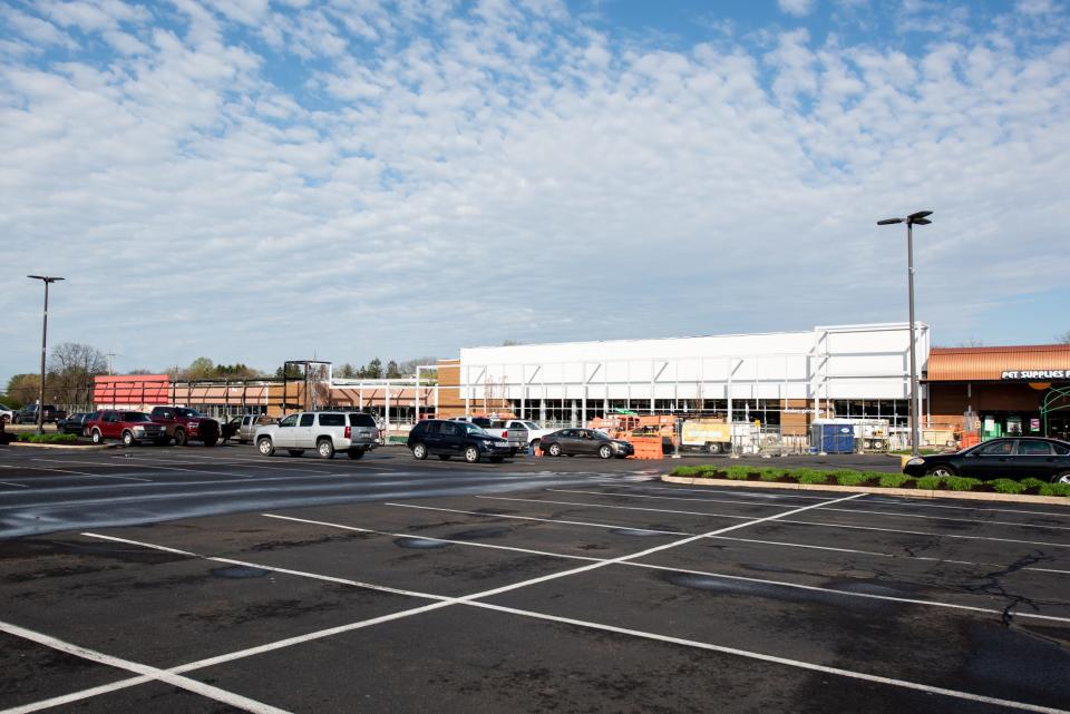 Construction is ongoing, as crews continue work on the new Target store, Monday, April 15, 2024, which is anticipated to open in Doylestown Borough later this year.