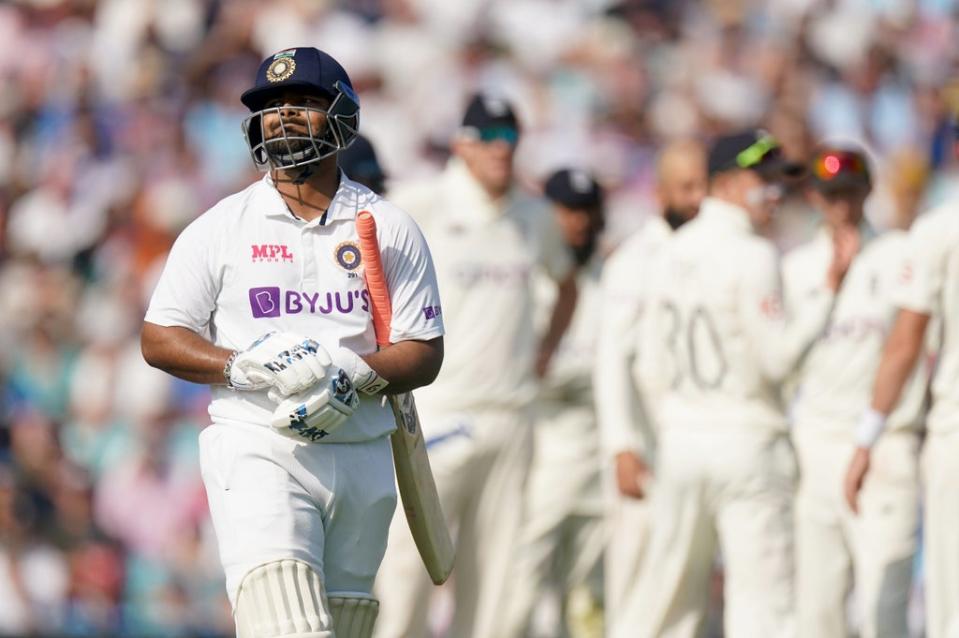 Rishabh Pant gave his wicket away again (Adam Davy/PA) (PA Wire)