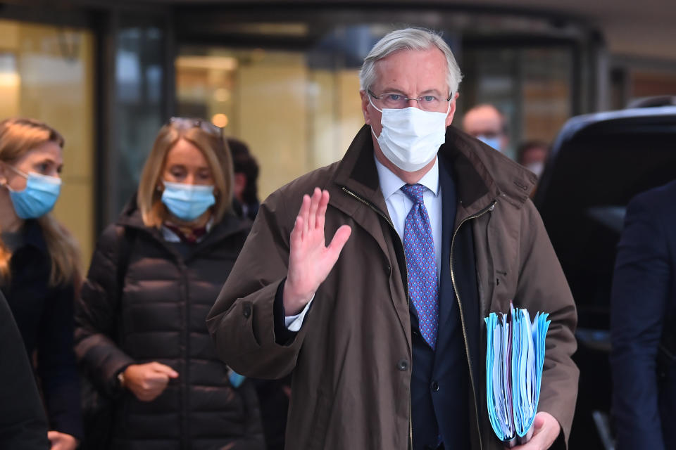 EU's chief negotiator Michel Barnier in Westminster, London, ahead of talks with the UK Government to strike a post-Brexit trade deal. (Photo by Victoria Jones/PA Images via Getty Images)