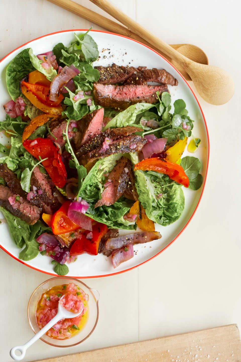 Fajita Salad with Charred Jalapeño Dressing