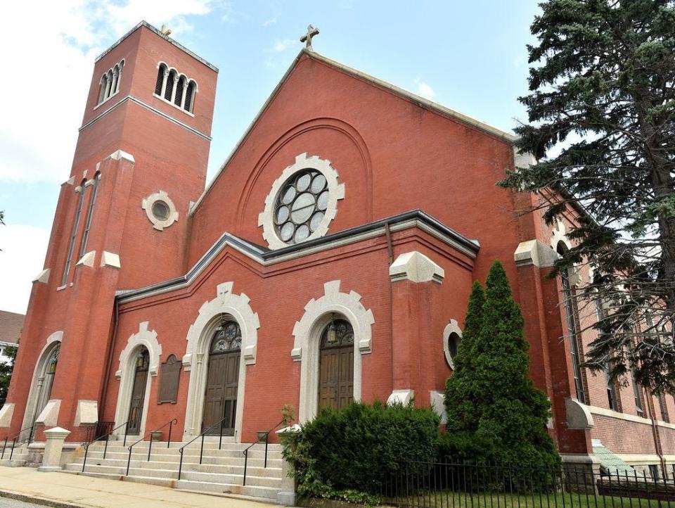 Sacred Heart Church in Fall River, seen from Linden Street.