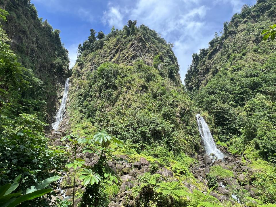 trafalgar falls waterfalls in dominica