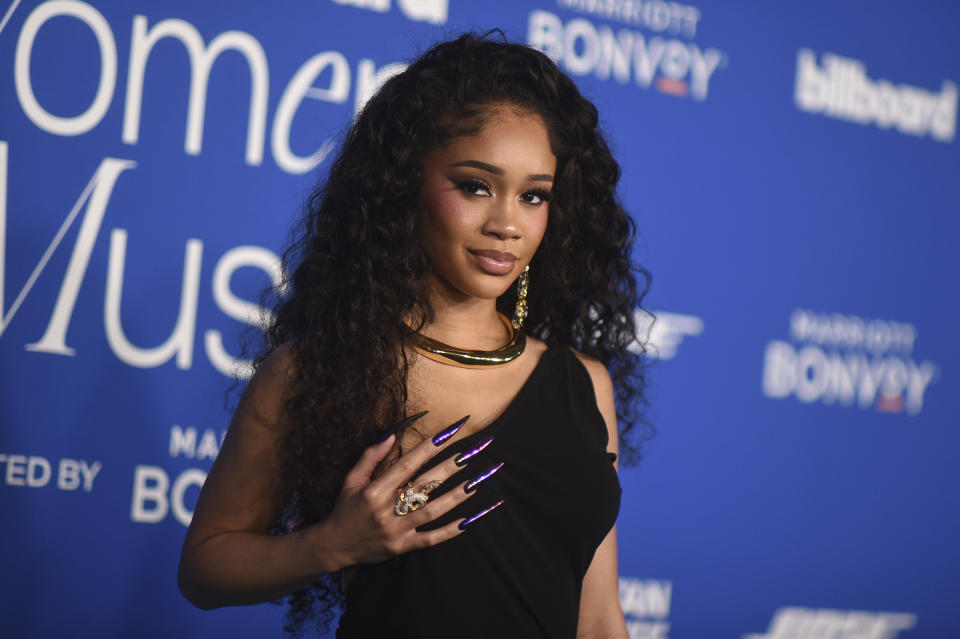 Saweetie arrives at the Billboard Women in Music Awards on Wednesday, March 6, 2024, in Inglewood, Calif. (Photo by Richard Shotwell/Invision/AP)