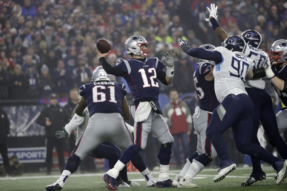 New England Patriots quarterback Tom Brady is out of the playoffs before the divisional round for the first time in 10 years. (AP Photo/Elise Amendola)