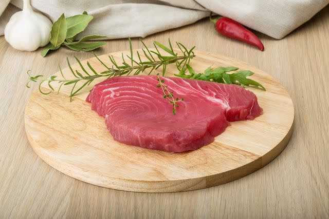 <p>Lizuca Hila / Getty Images</p> Tuna steak, a source of vitamin B6