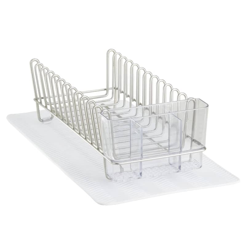 mDesign Dish Drying Rack with Silicone Mat