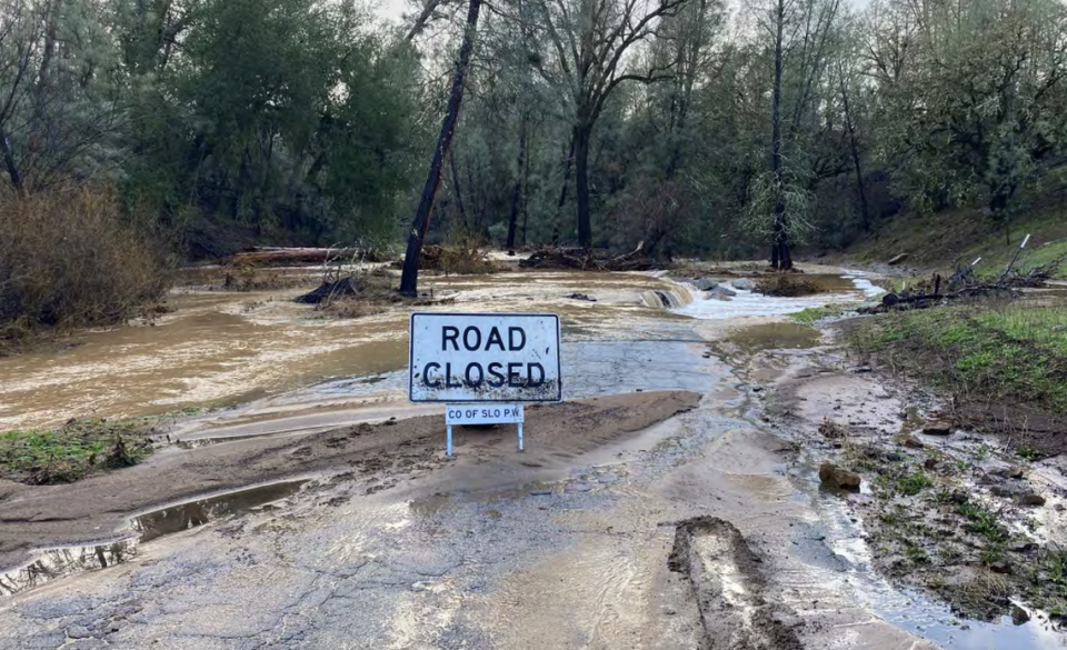 The SLO County Public Works Department had to remove mud and debris from Avenales Ranch Road after the winter storm series in 2023.