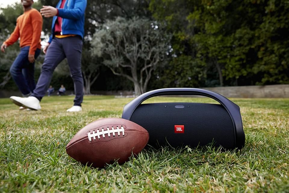 The JBL Boombox can take whatever you throw at it and keep on pumping. (Photo: Amazon)