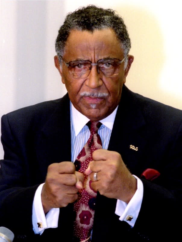 FILE PHOTO: Reverend Joseph E. Lowery of the Southern Christian Leadership Conference criticized US. policy towards Haiti at a press conference in Washington
