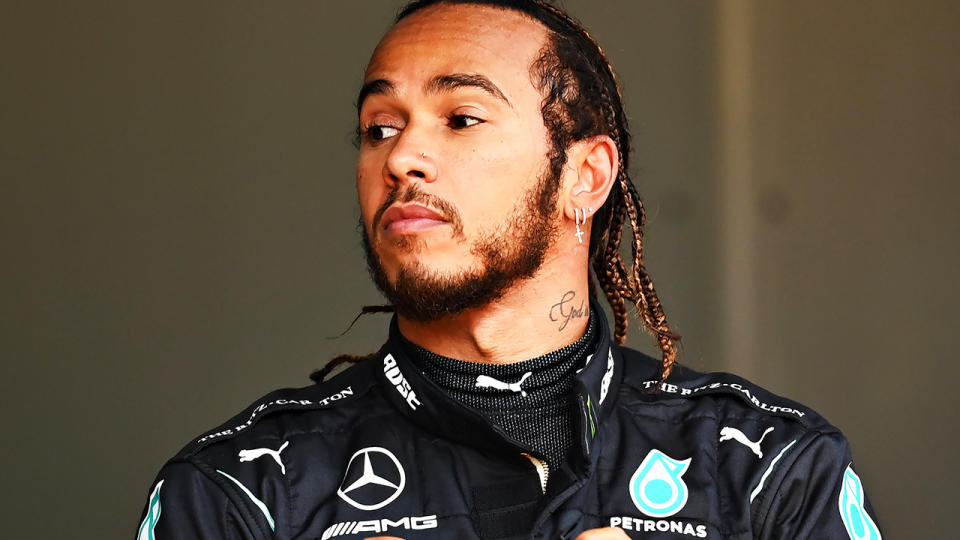 Mercedes driver Lewis Hamilton is pictured after winning the Styrian Grand Prix.
