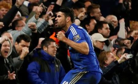 Football Soccer - Chelsea v Manchester United - Barclays Premier League - Stamford Bridge - 7/2/16 Chelsea's Diego Costa celebrates scoring their first goal Action Images via Reuters / John Sibley Livepic