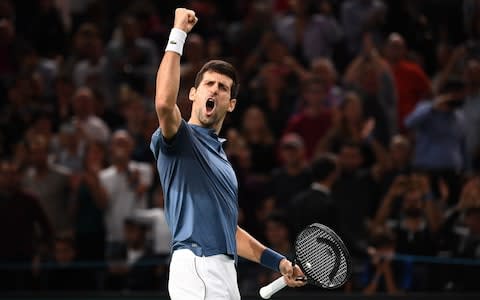 Novak Djokovic celebrates - Credit: AFP