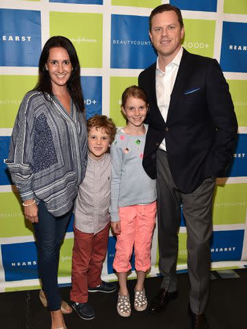 <p>Bryan Bedder/Getty</p> Willie Geist, Christina Geist and their children in 2016.