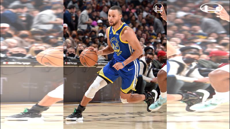 柯瑞（Stephen Curry）投進9顆三分球攻下40分，勇士逆轉騎士。（圖／翻攝自勇士推特）