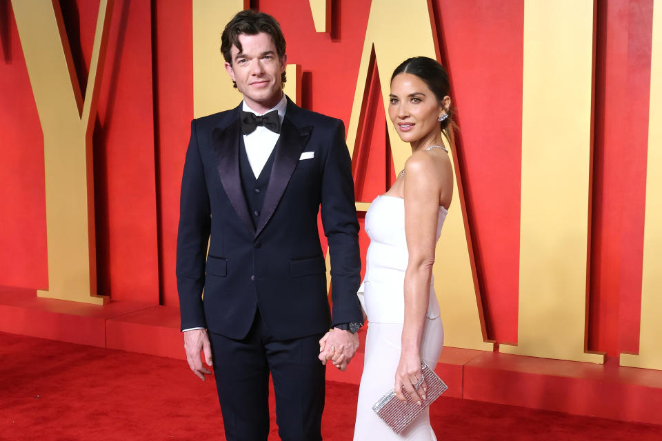 BEVERLY HILLS, CALIFORNIA - MARCH 10: John Mulaney and Olivia Munn attend the 2024 Vanity Fair Oscar Party hosted by Radhika Jones at Wallis Annenberg Center for the Performing Arts on March 10, 2024 in Beverly Hills, California. (Photo by Taylor Hill/Getty Images)