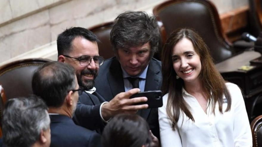 Javier Milei y Victoria Villarruel en el Congreso