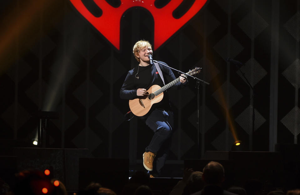 Ed Sheeran performs last month at Z100’s iHeartRadio Jingle Ball at Madison Square Garden in New York. (Photo: Evan Agostini/Invision/AP, File)