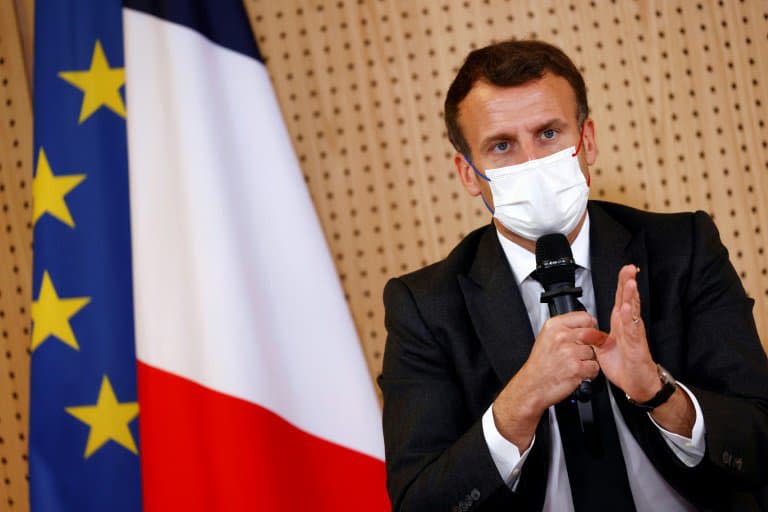 Emmanuel Macron à Reims le 14 avril 2021 - CHRISTIAN HARTMANN © 2019 AFP