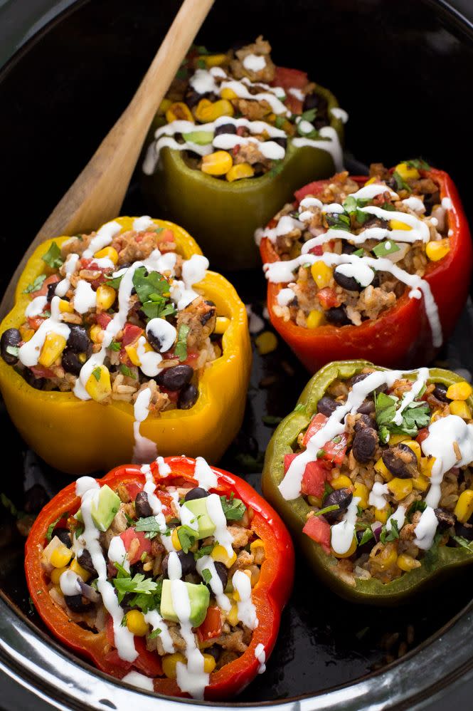 slow cooker stuffed peppers