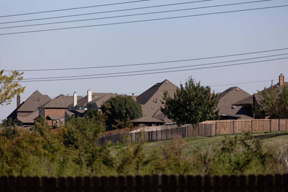 Hundreds of homes and 5 public schools spread across the 1,000-acre Marine Creek Ranch neighborhood in Fort Worth, Texas, on Thursday, Sept. 15, 2022.