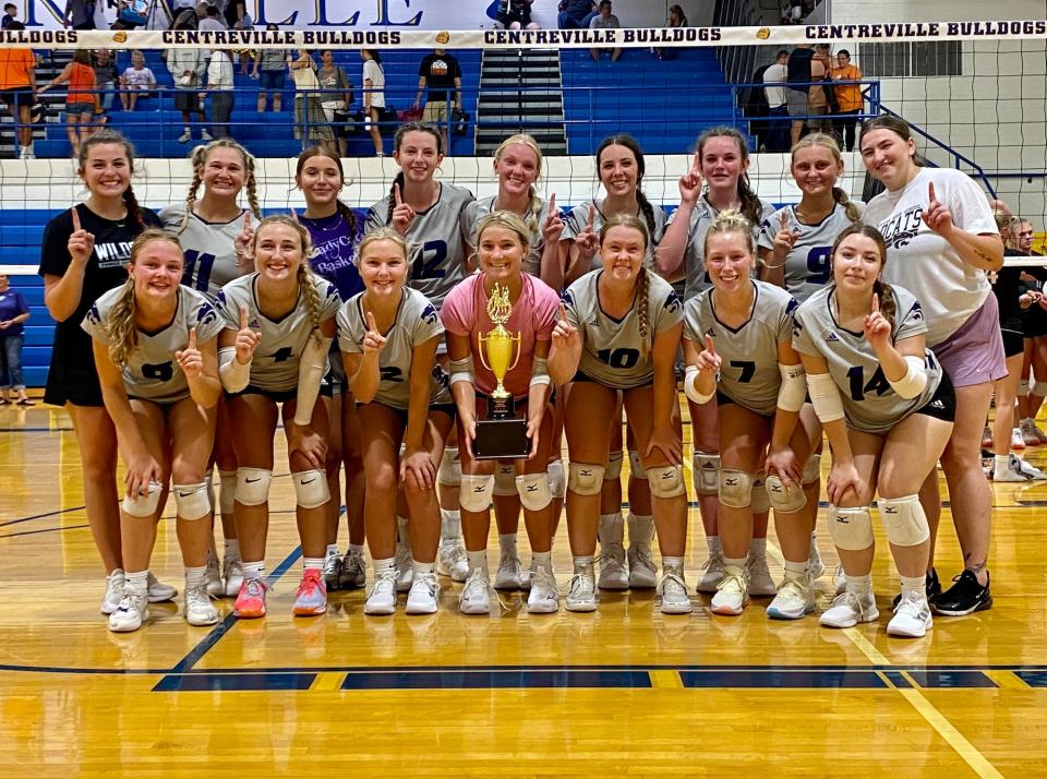 The Three Rivers volleyball team won the St. Joseph County tournament held in Centreville on Monday, beating Sturgis in the finals.