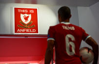 LIVERPOOL, ENGLAND - SEPTEMBER 18: (THE SUN OUT, THE SUN ON SUNDAY OUT) Thiago Alcantara new signing of Liverpool at Anfield on September 18, 2020 in Liverpool, England. (Photo by Andrew Powell/Liverpool FC via Getty Images)