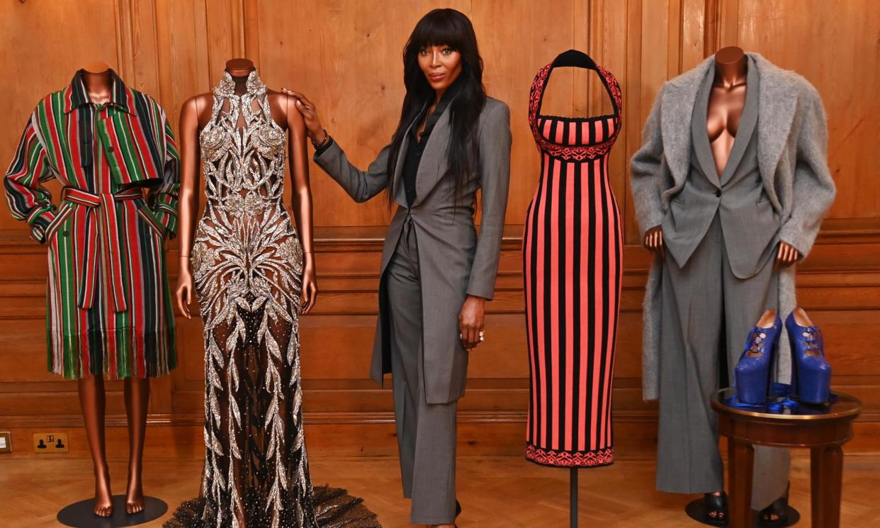 <span>Naomi Campbell at the press launch for the V&A’s Naomi: in Fashion exhibition at the Dorchester, London on 13 March.</span><span>Photograph: Dave Benett</span>