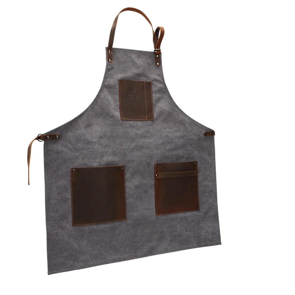 Vermont Castings Canvas & Leather BBQ Grill Apron. (Photo via Canadian Tire)